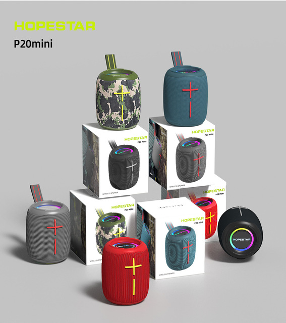 Hopestar P20 Mini Portable for Waterproof Speaker Outdoor Wireless Sports 5W Surround Sound Mobile Phone Function App Computer