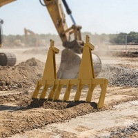 Wheel Loader Super Heavy Duty dengan Rake Stick Lebar yang Dapat Disesuaikan, Rake Bulldozer 3-30 Ton Universal Fit, Garansi 1 Tahun