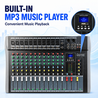 ET-120SUSB Mixeur audio 12 canaux 16 DSP Bluetooth USB MP3 Égaliseur 3 bandes Alimentation fantôme 48V pour enregistrement en studio Diffusion en direct DJ