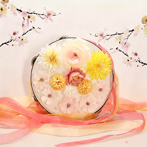 Wholesale 8-Inch Single-Row Flower Tambourine Orff Percussion Instrument Jingles Tambourine Wooden Hand <b>Drum</b> Musical Toy - Product Image 5