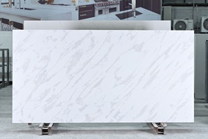 Losa de Cuarzo Calacatta Blanco Pulido Moderno para Encimera de Cocina, Tocador, Mesa, Impermeable y Duradero para Baño - Product Image 4