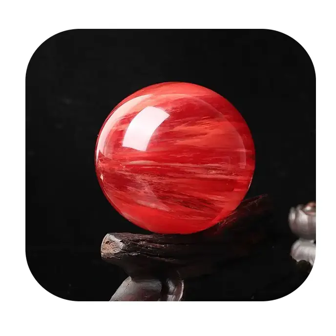 Sfera di cristallo di 15-40cm sfera di cristallo rosso fondere la sfera di cristallo di quarzo per la sfera di casa ufficio artigianato nozze bomboniere
