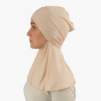 Nouvelle conception Ninja avec filet dos instantané Hijab Sport écharpe couleur unie Modal maille Base petit chapeau musulman bavoir Style pour malais