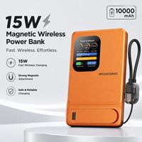 Batterie externe portable magnétique en alliage d'aluminium ultra-mince 10000 mAh PD20W à charge rapide avec support – Vente en gros et logo personnalisé