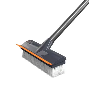 Personalizado Floor Brush Telescopic Handle 2 em 1 Scrape Scrub Brush Fabricante