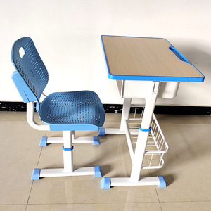 Zhuo Huang Student <b>Desk</b> And Chair <b>Set</b> Height Adjustable For School Classroom Use With Storage Basket And Sturdy Legs - Product Image 2