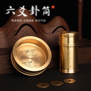 Ornement Feng Shui en laiton, cylindre de divination pour l'<span class=keywords><strong>I</strong></span> <span class=keywords><strong>Ching</strong></span> et les six lignes, masque décoratif traditionnel Zhouyi - Product Image 4