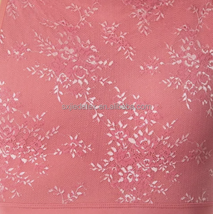 2022 nuovo modello <span class=keywords><strong>rosa</strong></span> giallo doppio bicolore fiore floreale Nylon poliestere elasticizzato tessuto di pizzo Spandex per abbigliamento da ballo - Product Image 6