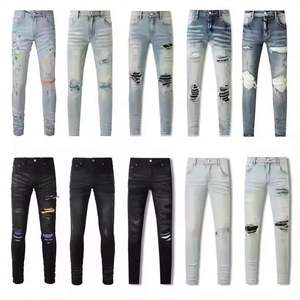 Jeans <span class=keywords><strong>Amir</strong></span> Jean di Alta Qualità, Lussuosi, Stile Retrò, con Cuciture, Lavati, Leggermente Elasticizzati, Slim Fit, Strappati - Product Image 3