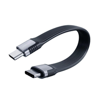 Cable de Datos USB4 Portátil Gris de Doble Cabeza, Cable Thunderbolt 3 USB-C Tipo C Completamente Funcional