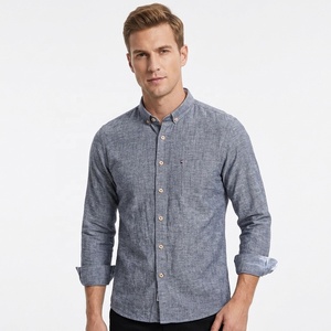 <span class=keywords><strong>Camicia</strong></span> Casual da <span class=keywords><strong>Uomo</strong></span> <span class=keywords><strong>Oversize</strong></span> in Cotone e <span class=keywords><strong>Lino</strong></span> Tinto in Filo, a Maniche Lunghe, Lavata, per Autunno, Taglie Forti, MOQ Basso, OEM, Commercio all'Ingrosso 2026 - Product Image 6