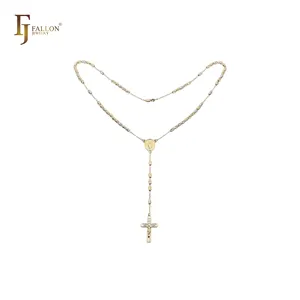 Z54190299 FJ Fallon Bijoux De Mode Vierge Italienne De Guadalupe Catholique Chapelet Collier Bracelets Plaqué En Or 14K Deux Tons