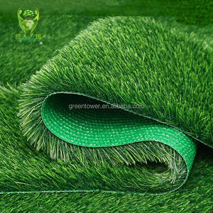 Tapis d'herbe artificielle verte à haute densité pour la matière plastique de tapis d'herbe de gazon synthétique de pelouse artificielle de jardin - Product Image 4