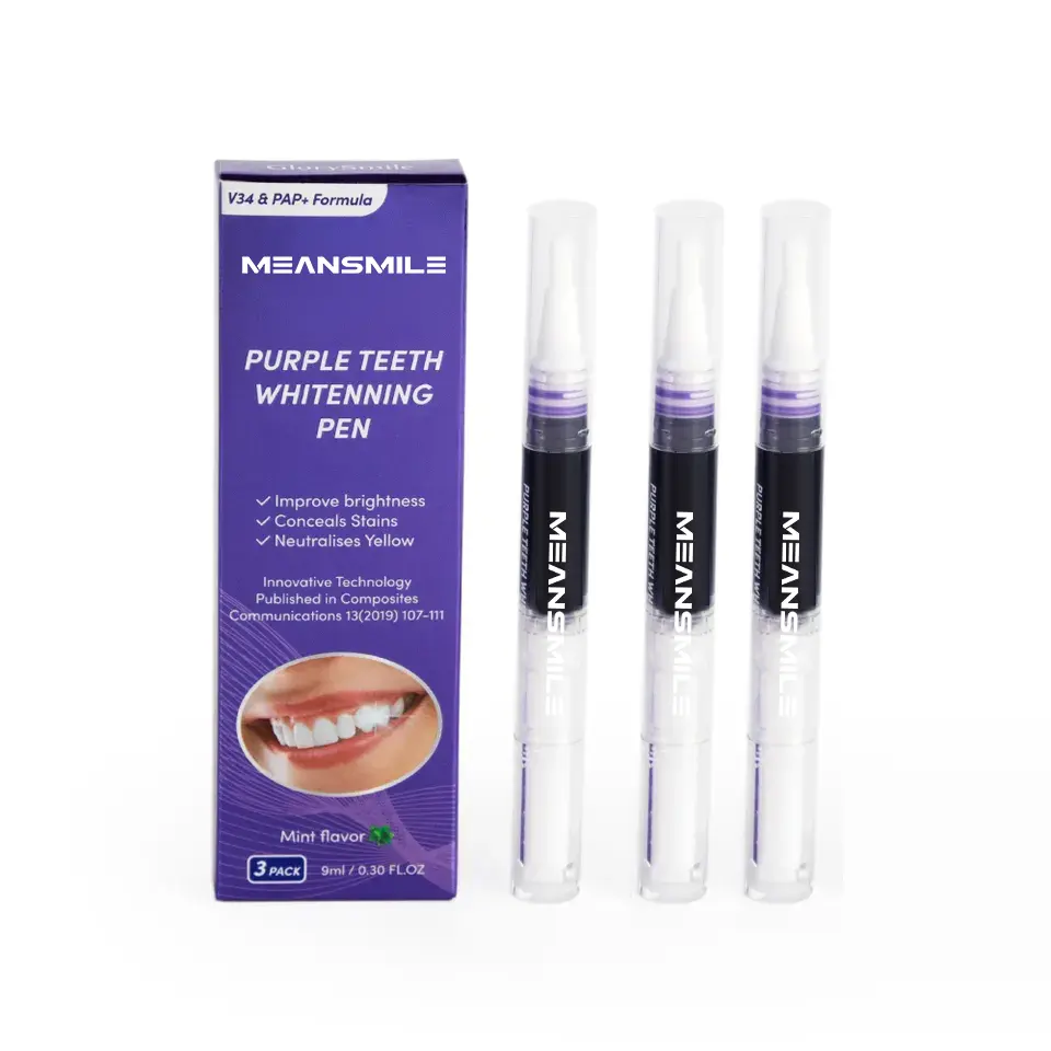 2023 CE Approved Best Seller New Arrive Safe On Enamel Bright White Smile Tooth Pen Whitening Teeth Purple For Home Use