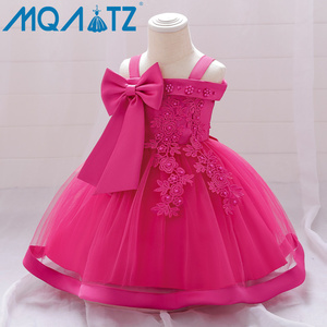 MQATZ Nuovo Arrivo <span class=keywords><strong>Abiti</strong></span> da <span class=keywords><strong>Damigella</strong></span> in Raso per Bambine, Vestito da Ballo con Motivo Floreale e Spalline Sottili per Bambine Piccole per l'Autunno L5081 - Product Image 2