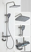 Ensemble de douche gris anthracite OEM ODM en gros, système de douche mural à effet pluie