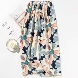 I-0289 <b>Women</b> Mid Waist Eco-Friendly <b>Waterproof</b> Plus Size Spring <b>Boot</b> Cut Loose Comfortable Cute Full Length Pajama Pants - Product Image 3