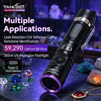 Lampe torche UV Tank007 K9A5 365nm pour la détection de fuites, la détection fluorescente UV, la détection de peinture automobile, rechargeable