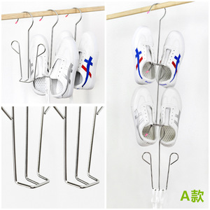 Stainless Steel Shoe Hanger Gullwing Design Hook Type Drying <b>Rack</b> For Outdoor Balcony Storage Organization - Product Image 1