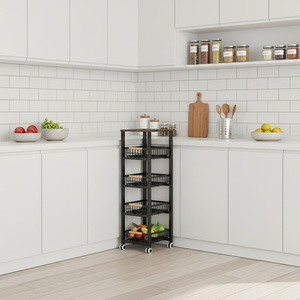 Carrello Portaoggetti da Cucina in Metallo a 5 Ripiani Personalizzato con Basso MOQ, Contenitore per Organizzazione e Stoccaggio in Cucina - Product Image 6