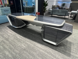 Bàn làm việc đa năng hình chữ nhật kiểu dáng máy bay khoa học viễn tưởng, đèn LED, dành cho giám đốc điều hành, CEO, quản lý, chủ tịch - Product Image 6