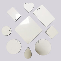 Choix amusant motif solide MDF transfert de chaleur Sublimation blanc Double face porte-clés pendentif étiquette de bagage bricolage chiens accessoires