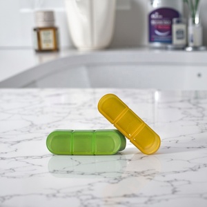 Wholesale Portable 3-Compartment <b>Large</b> Capacity Medicine Reminder <b>Box</b> Carry-On Pill Storage Case with Sub-<b>Packing</b> Feature - Product Image 2