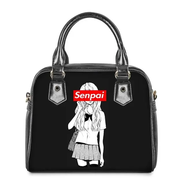 Japonés Sugoi Senpai Anime Kikuchi Kawaii Linda impresión Lolita bolso de hombro bolsas de las señoras de las mujeres bolsas bolsos de cuero proveedor