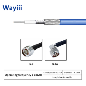 Cable Semi-Flexible Wayiii 12G de Baja Pérdida con Blindaje Espiral RG402 FEP, Conductor de Cobre, 50 Ohmios, N-<span class=keywords><strong>J</strong></span>/<span class=keywords><strong>JW</strong></span> Macho, Azul - Product Image 4