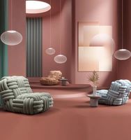 Fauteuil design minimaliste italien, moderne et créatif, en laine, pour salon de villa, fauteuil individuel de détente pour la maison