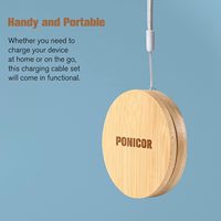 Kit organisateur de gestion écologique câble Usb Type c boîte de câble de données de transfert rapide kit de câble adaptateur de charge multi Usb rond en bambou