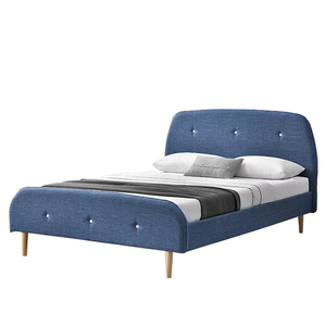 Struttura del <span class=keywords><strong>letto</strong></span> matrimoniale in tessuto matrimoniale King Size con piattaforma in legno dal design moderno con testiera e pediera - Product Image 4