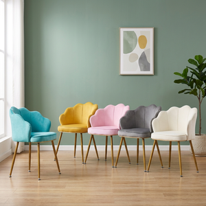 Sillón Casual Z Plush Gold, Silla de Maquillaje, Taburete con Respaldo de Lujo para Hogar, Oficina y Dormitorio - Product Image 3