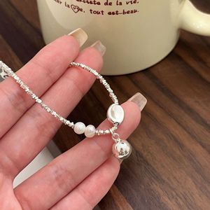 Pulsera de Plata de Ley S925 con Perlas Naturales de Agua Dulce en Forma de Bola, Joyería para Uso Diario de Mujer - Product Image 1