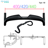 Handlebar Sepeda Jalan Raya SeeMore 3K UD Matte Carbon 31.8, Dropbar Sepeda, Handlebar Terintegrasi dengan Kabel Internal Penuh