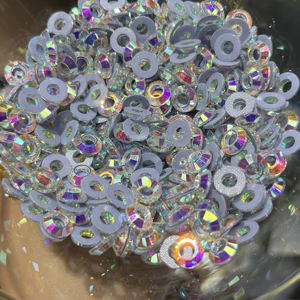 ขายตรงจากโรงงาน คุณภาพสูง มากกว่า 300 สี คริสตัลแก้วแบบติดร้อน 12 เหลี่ยม และ 16 เหลี่ยม  แบบหลังแบน - Product Image 5