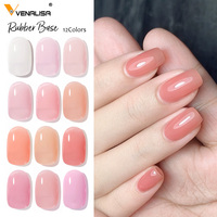 Venalisa Base Caoutchouc pour Nail Art 7,5 ML Soak Off UV/LED Couleur Camouflage Base Caoutchouc Top Coat pour Designs d'Ongles au Gel
