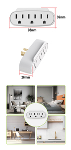 [OEM] Tomacorriente Multiple 3 Salidas Adaptador Enchufe <strong>EEUU</strong> 15A 125V 1875V Extensor De Enchufe Venta Al Por Mayor - Product Image 3