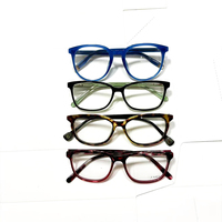 Montura de Gafas Ópticas de Acetato Sólido de Moda, Montura Completa Hecha a Mano, Diseño Tortoise Clear Cat Eye, Montura de Gafas Graduadas Unisex para Hombre