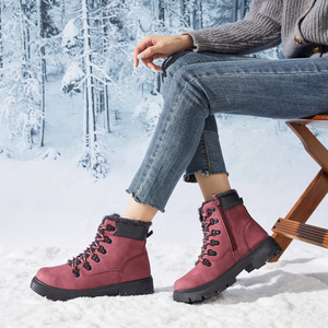 Wholesale Ankle <strong>Boots</strong> Snow Weather for Women Leather Zipper Casual Waterproof Winter Plush <strong>Boots</strong> for Men - Product Image 5