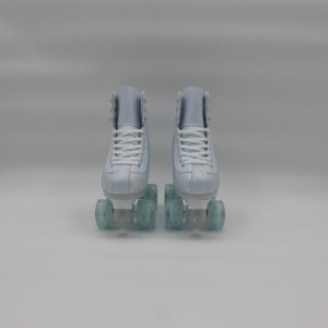 Patins à roulettes Quad en plein air pour femmes et filles de haute qualité roue en cuir scintillante avec produit à rouleaux clignotants en PVC avec dent bleue - Product Image 2