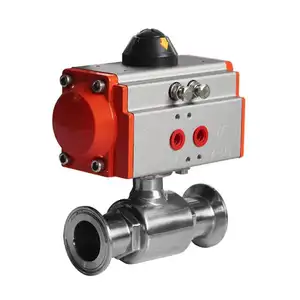 Food Safe Stainless Steel 304 Sanitary Pneumatic Ball Valve Tri Clamp connection