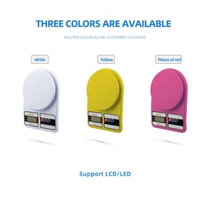 Cân điện tử nhà bếp, cân kỹ thuật số bán chạy, bán buôn 10KG, màn hình kỹ thuật số tùy chỉnh, hình bầu dục, nhựa ABS, màn hình LCD kỹ thuật số có nắp - Product Image 4