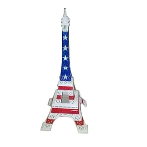 Regalo di promozione del Design della bandiera nazionale degli stati uniti modello della torre Eiffel per la decorazione della finestra del negozio e la decorazione della casa