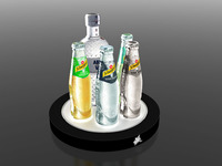 Présentoir à bouteilles en bois personnalisé avec éclairage LED, base lumineuse pour bouteilles d'alcool, pour bar et boîte de nuit