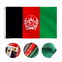 Drapeau national afghan personnalisé imprimé en polyester pour l'extérieur, 3 x 5 pieds
