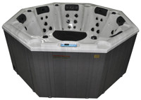 Bain à remous autoportant Ariestech importé, design européen moderne et élégant, coque en acrylique, écologique, pour 6 personnes, spa familial extérieur