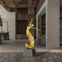 Hengshun Logo personnalisé créatif résine plaqué or trophée écologique Music Style Award avec Base en cristal noir en gros