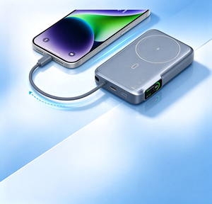 พาวเวอร์แบงค์แม่เหล็กไร้สาย 10000mAh ชาร์จเร็ว PD22.5W สาย Type-C ในตัว หน้าจอ TFT พร้อมขาตั้งโทรศัพท์ พกพาสะดวก - Product Image 4