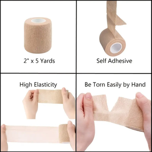 Envoltório coesivo autoaderente das ataduras da FITA 12 pacotes 2 "X 5 jardas envoltório autoadesivo não-tecido da atadura para o pulso do dedo do polegar - Product Image 4